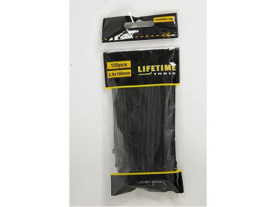 LifeTime Tools Nippuside, 2.5x100mm, 100kpl, musta